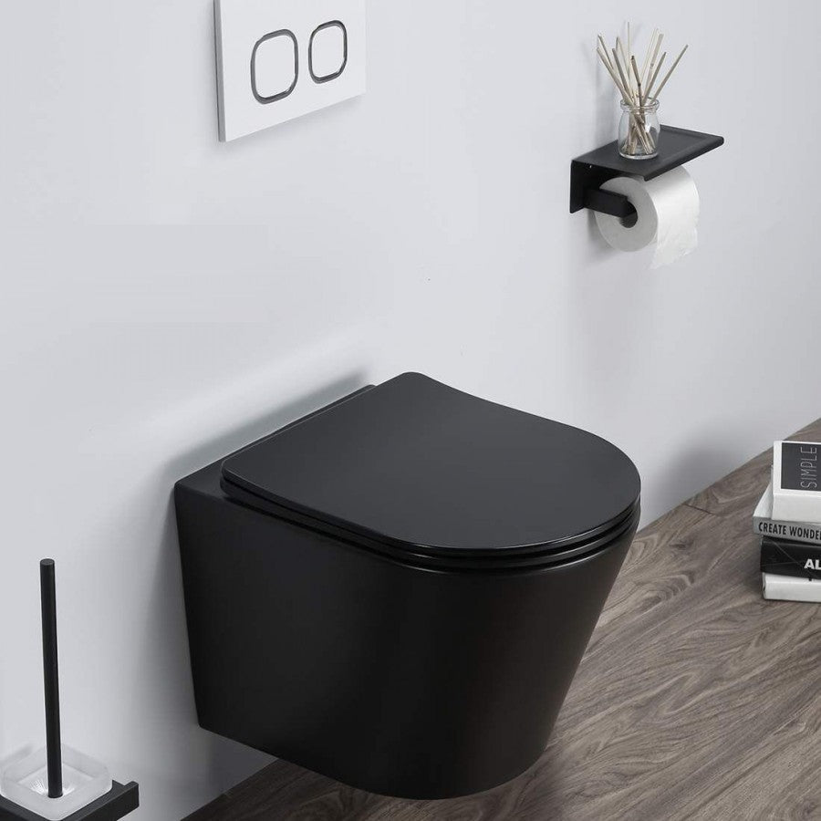 black matt toilet wall hung commode western water closet inart