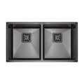 inart double bowl black color ss stainless steel kitchen sinks