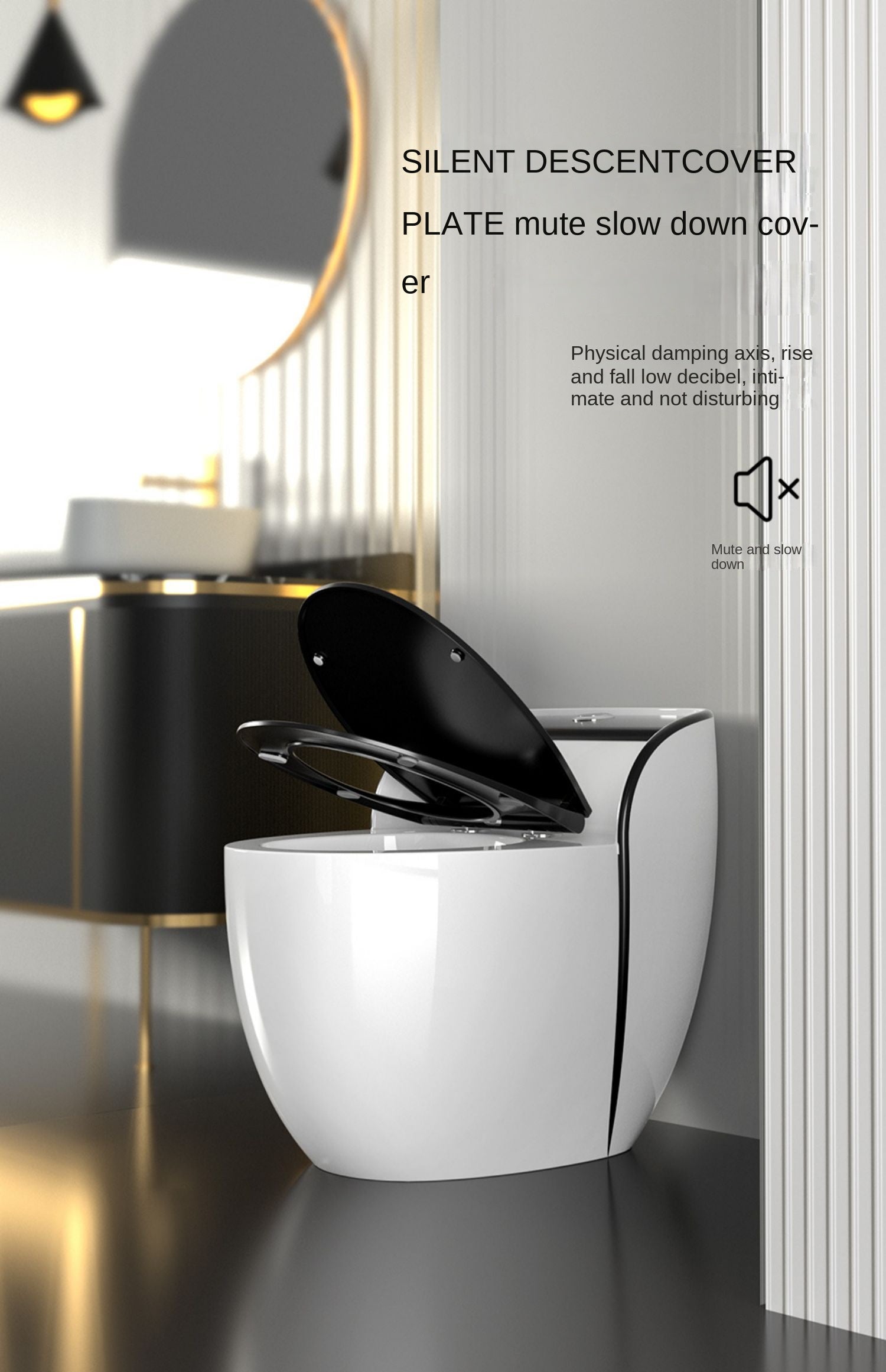 InArt Syphonic Washdown Flush Ceramic One Piece Western Toilet Model Commode - Water Closet Black White Glossy - InArt-Studio