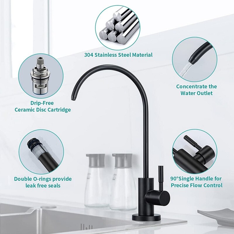 InArt Non-air Gap, Drinking Water Faucet,Matte Black Color,Beverage Faucet,Reverse Osmosis Faucet ,RO Faucet - InArt-Studio