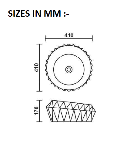 designer table top wash basin - main product view