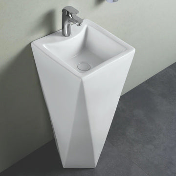 inart pedestal diamond shape wash basin standing