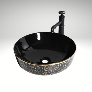 wash basin in black gold color 14x14 inch