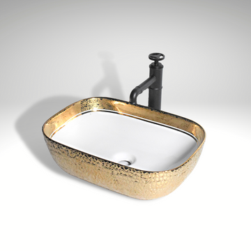 table top wash basin in golden color 18x13 inch