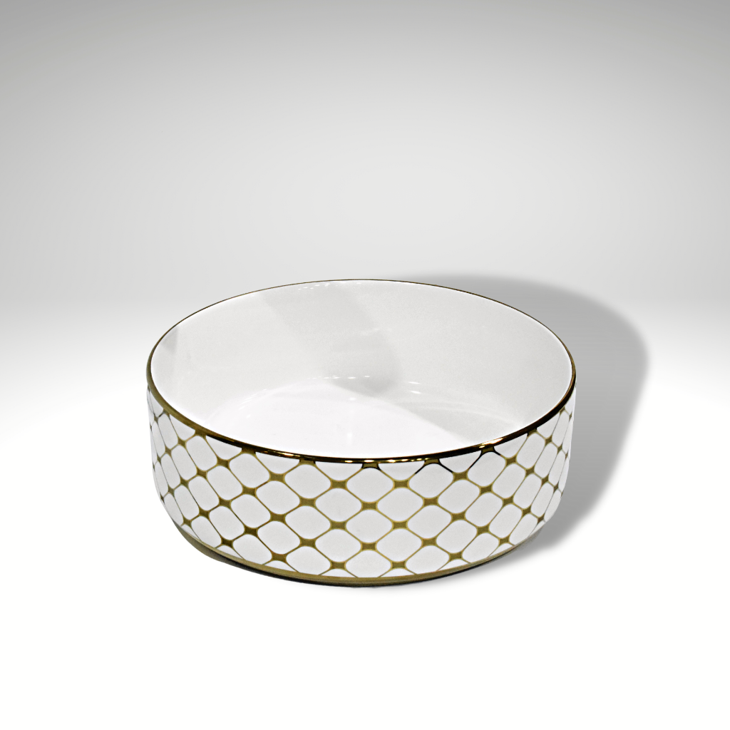 InArt Ceramic Counter or Table Top Wash Basin Gold 35x35 CM - InArt-Studio