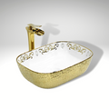 InArt Ceramic Counter or Table Top Wash Basin Gold 45x32 CM - InArt-Studio