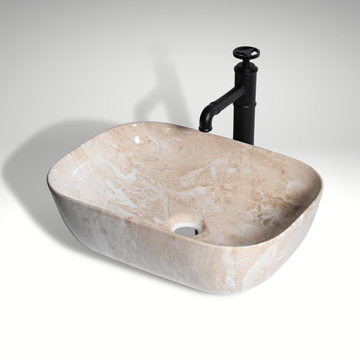 cream marble color table top wash basin by inart 18x13 marble