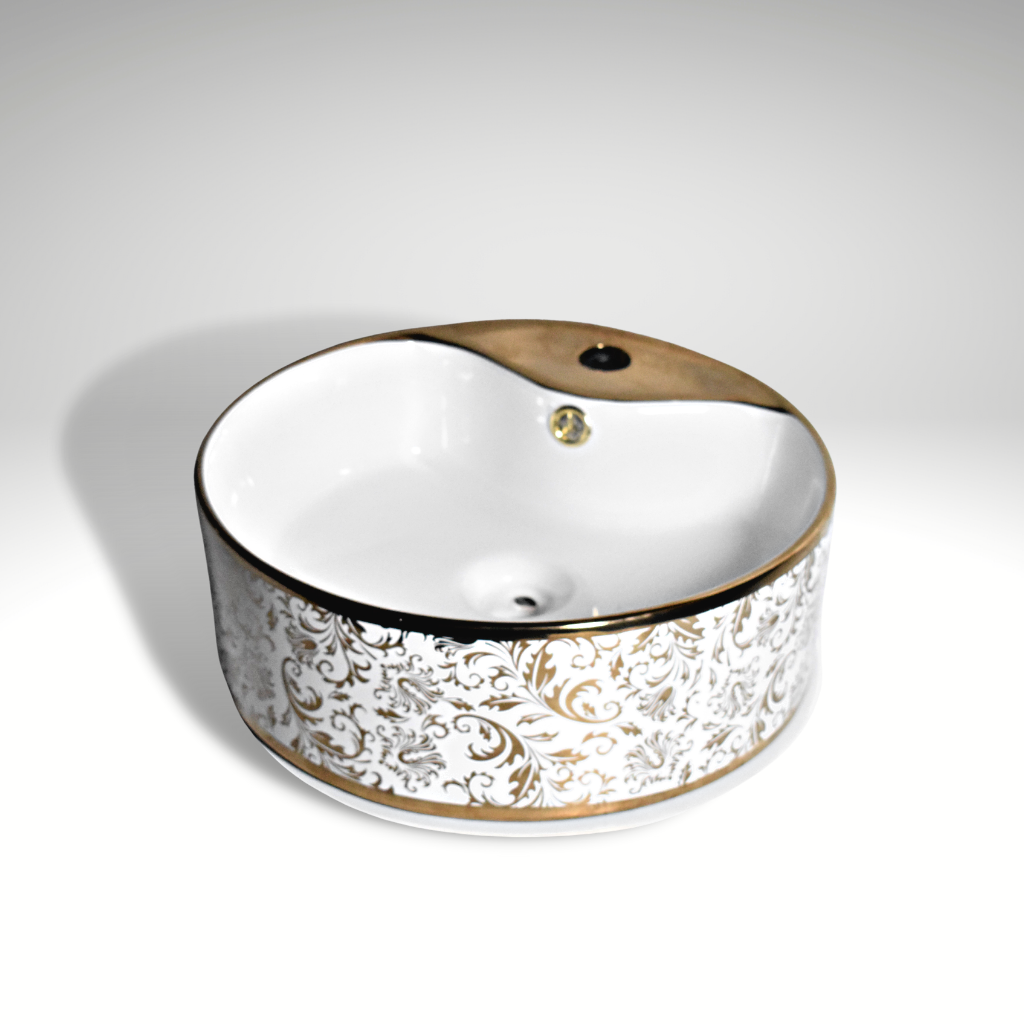table top wash basin in gold color