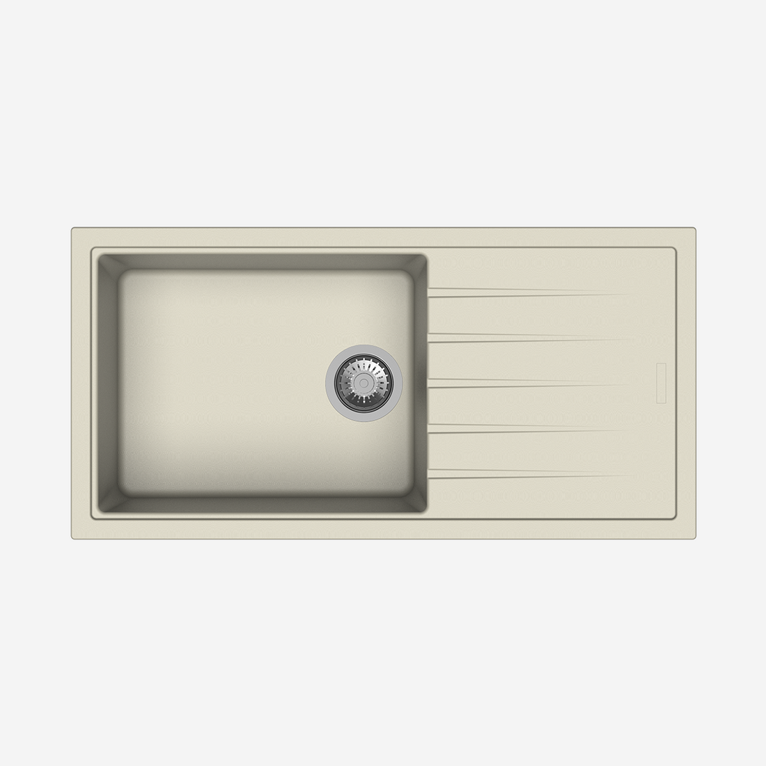 Carysil Granite Quartz Kitchen Sink - Single Bowl With Drainboard Vivaldi D100L 36" x 18" Inch croma