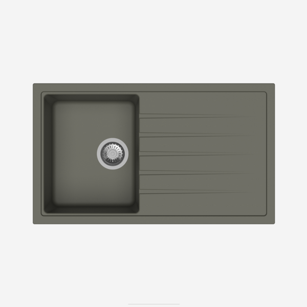 Carysil Granite Quartz Kitchen Sink - Single Bowl With Drainboard Vivaldi D100 34" x 20" Inch - InArt-Studio