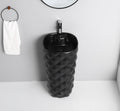 InArt Ceramic Pedestal Free Standing Square Wash Basin Black Matt 40x40 CM - InArt-Studio