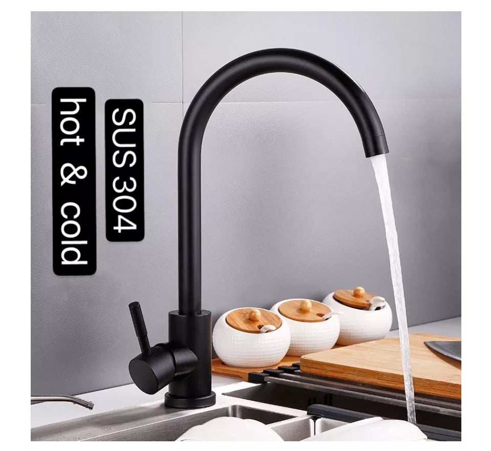 InArt Single Lever Kitchen Sink Mixer Tap Faucet Black Matt - InArt-Studio