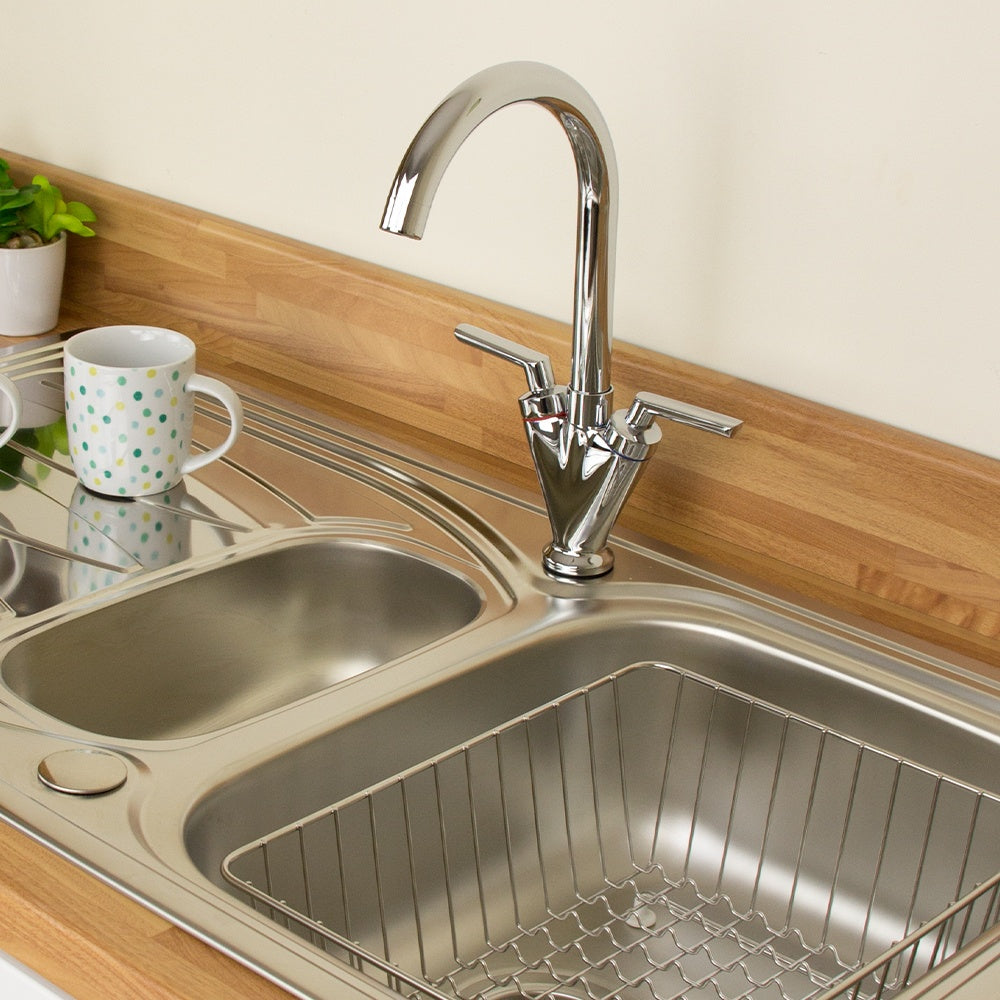 TSIBOMU 3 In 1 Kitchen Faucet With Drinking Water Faucet, 2 Handle Pull - Foto 8