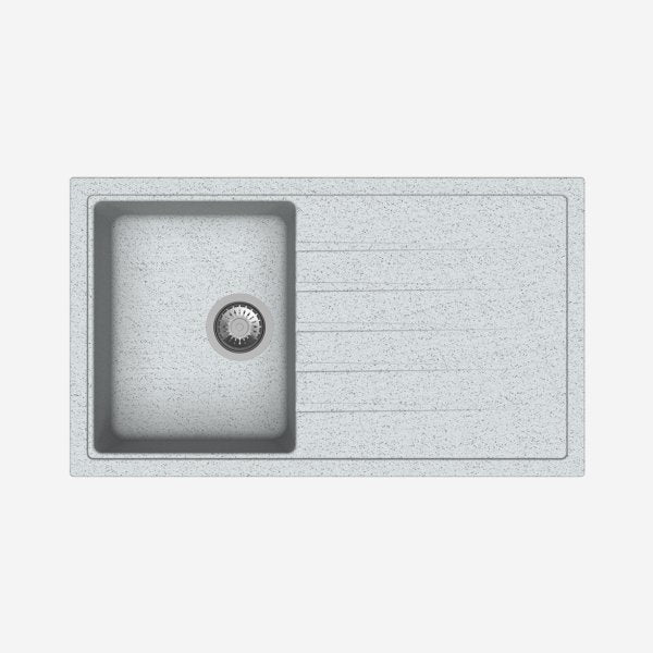 Carysil Granite Quartz Kitchen Sink - Single Bowl With Drainboard Vivaldi D100 34" x 20" Inch - InArt-Studio