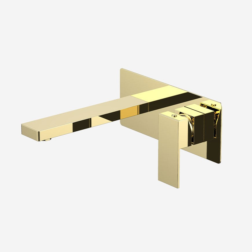 InArt Wall Mounted Single Lever Basin Mixer with Provision for Hot & Cold Water Gold Color - InArt-Studio