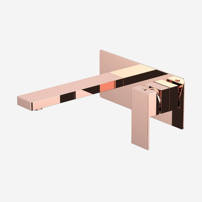 InArt Wall Mounted Single Lever Basin Mixer with Provision for Hot & Cold Water Rose Gold Color - InArt-Studio