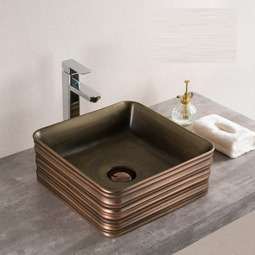 inart ceramic antique bronze color wash basin