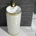 InArt Ceramic Pedestal Free Standing Round Wash Basin Golden 42x42 CM - InArt-Studio