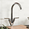 InArt 2 Lever Kitchen Sink Mixer 360° Rotatable Kitchen Sink Tap Faucet Chrome Color - InArt-Studio