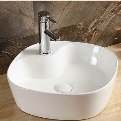 InArt Ceramic Counter or Table Top Wash Basin White 43x43 CM - InArt-Studio