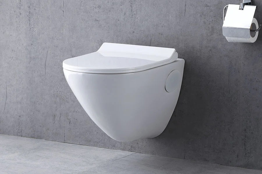 InArt Ceramic Wall Hung or Wall Mounted White Color Water Closet Toilet with Soft Seat Cover - InArt-Studio