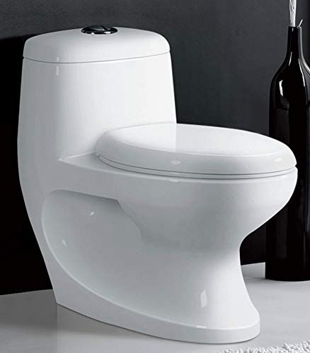 InArt Western Floor Mounted One Piece Water Closet European Ceramic Western Toilet Commode S-Trap Oval White - InArt-Studio