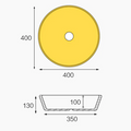 InArt Ceramic Counter or Table Top Wash Basin 41x41 CM Yellow Color - InArt-Studio